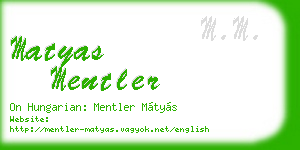 matyas mentler business card